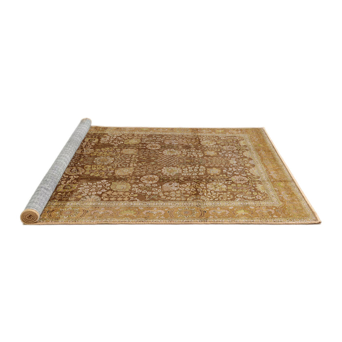 Sideview of Machine Washable Industrial Modern Mahogany Brown Rug, wshurb687
