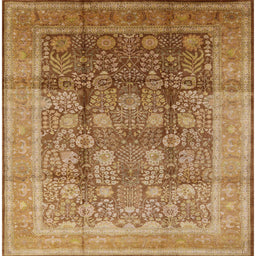 Square Machine Washable Industrial Modern Mahogany Brown Rug, wshurb687