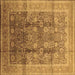 Square Oriental Brown Traditional Rug, urb687brn