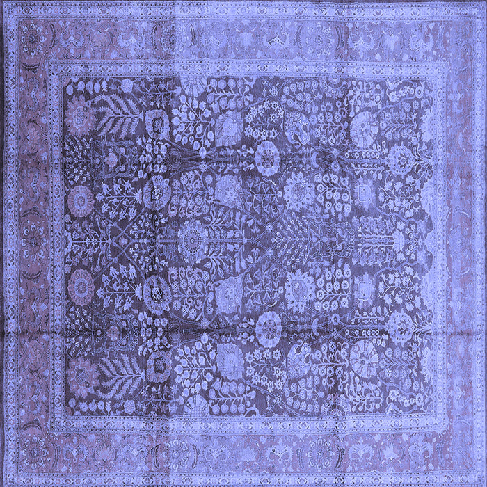 Square Oriental Blue Traditional Rug, urb687blu