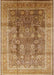 Mid-Century Modern Mahogany Brown Oriental Rug, urb687