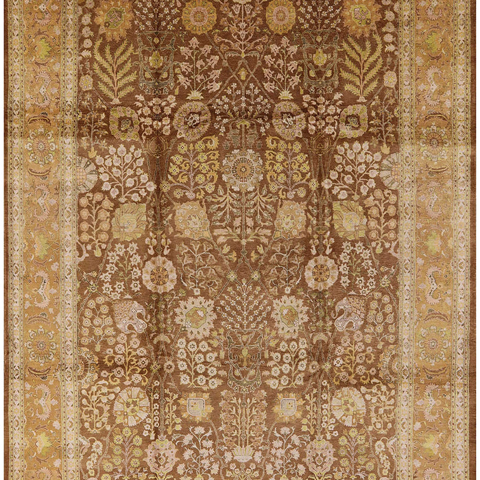 Mid-Century Modern Mahogany Brown Oriental Rug, urb687