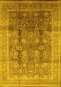 Oriental Yellow Traditional Rug, urb687yw