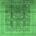 Square Oriental Emerald Green Traditional Rug, urb687emgrn