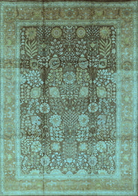 Oriental Light Blue Traditional Rug, urb687lblu