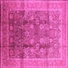 Square Oriental Pink Traditional Rug, urb687pnk
