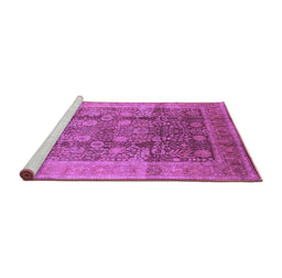 Sideview of Machine Washable Oriental Purple Traditional Area Rugs, wshurb687pur