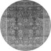 Round Oriental Gray Traditional Rug, urb687gry