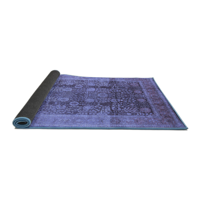 Sideview of Oriental Blue Traditional Rug, urb687blu