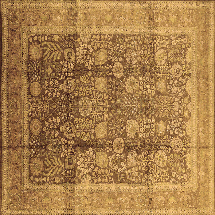 Square Machine Washable Oriental Brown Traditional Rug, wshurb687brn