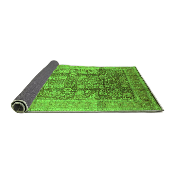 Sideview of Oriental Green Traditional Rug, urb687grn