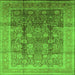Square Oriental Green Traditional Rug, urb687grn
