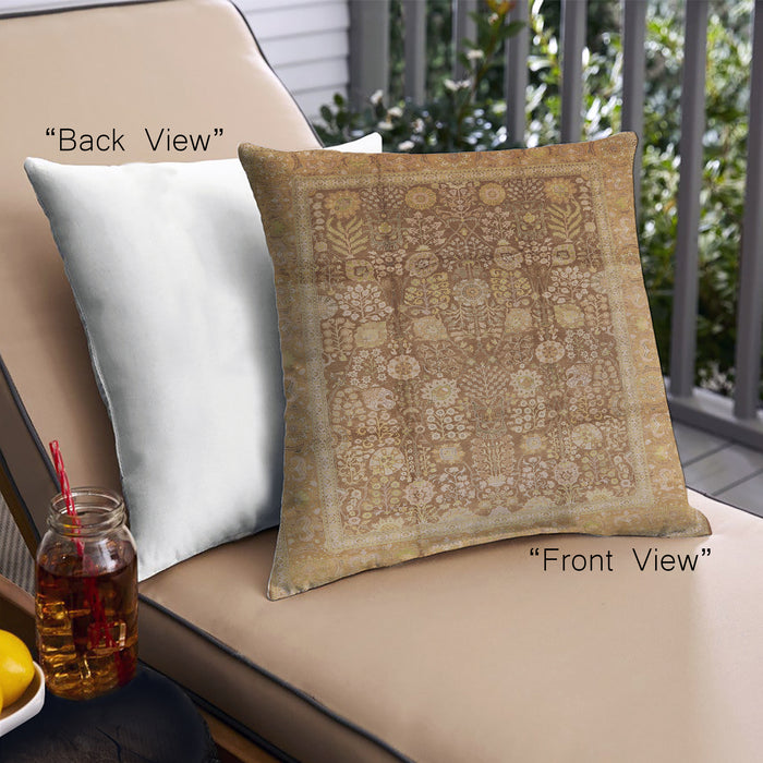 Front View of Mid-Century Modern Urban Square Mahogany Brown Throw Pillow, 18 inch by 18 inch, pwurb687