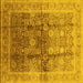 Square Oriental Yellow Traditional Rug, urb688yw