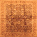 Square Oriental Orange Traditional Rug, urb688org