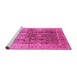 Sideview of Machine Washable Oriental Pink Traditional Rug, wshurb688pnk