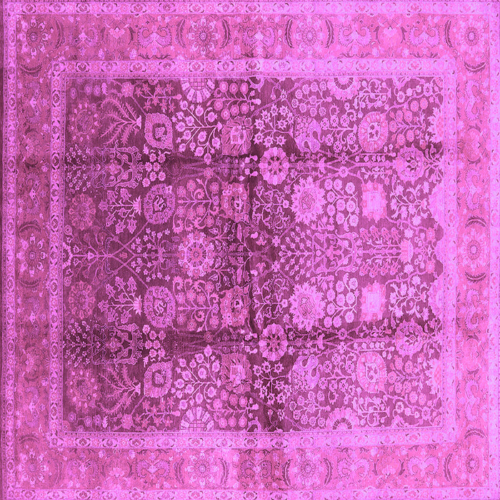 Square Machine Washable Oriental Purple Traditional Area Rugs, wshurb688pur
