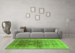 Machine Washable Oriental Green Traditional Area Rugs in a Living Room,, wshurb688grn