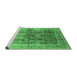 Sideview of Machine Washable Oriental Emerald Green Traditional Area Rugs, wshurb688emgrn