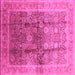 Square Oriental Pink Traditional Rug, urb688pnk