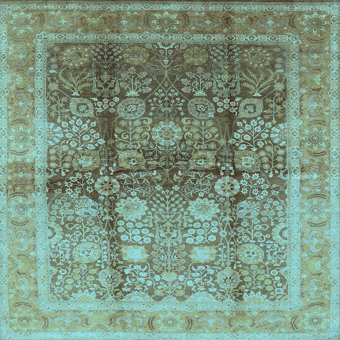 Square Oriental Light Blue Traditional Rug, urb688lblu