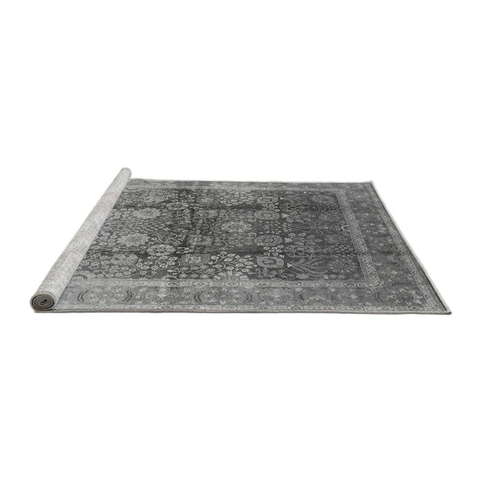 Sideview of Machine Washable Oriental Gray Traditional Rug, wshurb688gry