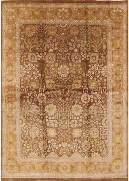 Mid-Century Modern Yellow Orange Oriental Rug, urb688
