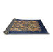 Sideview of Mid-Century Modern Brown Oriental Rug, urb689