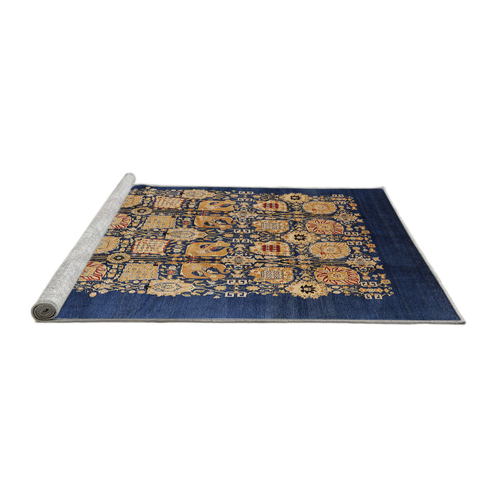 Sideview of Machine Washable Industrial Modern Brown Rug, wshurb689