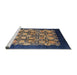 Sideview of Machine Washable Industrial Modern Brown Rug, wshurb689