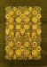 Machine Washable Oriental Yellow Industrial Rug, wshurb689yw