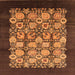 Square Oriental Orange Industrial Rug, urb689org