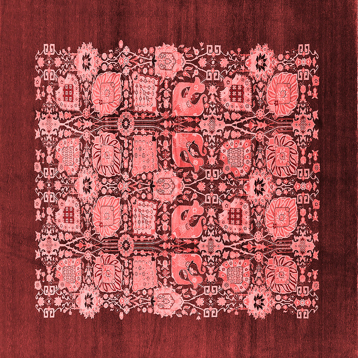 Machine Washable Oriental Red Industrial Rug, wshurb689red
