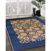 Mid-Century Modern Brown Oriental Rug, urb689