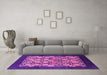 Machine Washable Oriental Pink Industrial Rug in a Living Room, wshurb689pnk