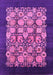 Machine Washable Oriental Pink Industrial Rug, wshurb689pnk