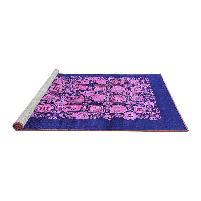 Sideview of Machine Washable Oriental Purple Industrial Area Rugs, wshurb689pur