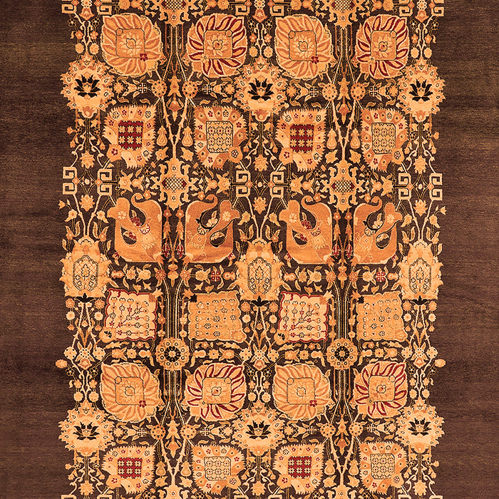 Machine Washable Oriental Orange Industrial Area Rugs, wshurb689org