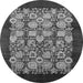 Round Oriental Gray Industrial Rug, urb689gry