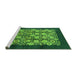 Sideview of Machine Washable Oriental Green Industrial Area Rugs, wshurb689grn