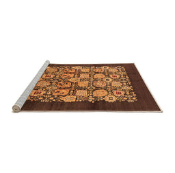 Sideview of Machine Washable Oriental Orange Industrial Area Rugs, wshurb689org