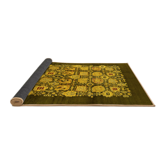 Sideview of Oriental Yellow Industrial Rug, urb689yw