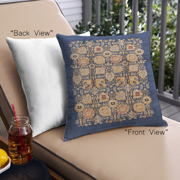 Front View of Mid-Century Modern Urban Square Brown Throw Pillow, 18 inch by 18 inch, pwurb689