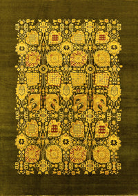 Oriental Yellow Industrial Rug, urb689yw