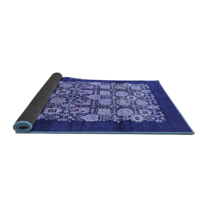 Sideview of Oriental Blue Industrial Rug, urb689blu