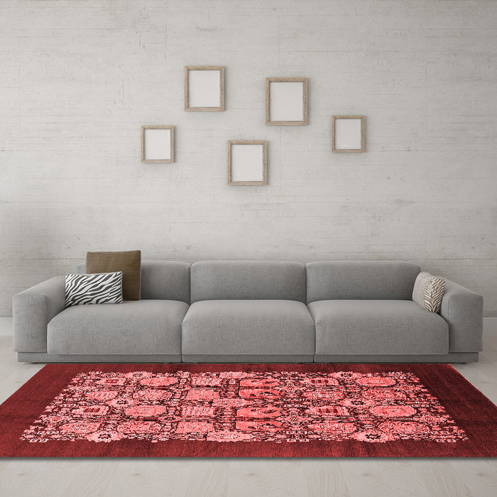 Industrial Red Washable Rugs
