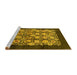 Sideview of Machine Washable Oriental Yellow Industrial Rug, wshurb689yw