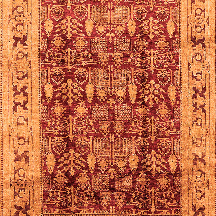 Machine Washable Oriental Orange Traditional Area Rugs, wshurb690org