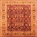 Square Oriental Orange Traditional Rug, urb690org