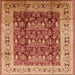 Square Mid-Century Modern Red Oriental Rug, urb690